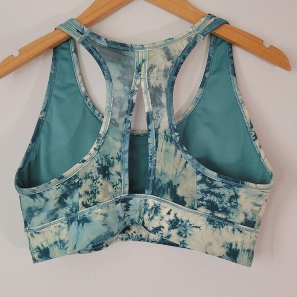 Freely - Teal pattern sports bra- size Large - Picture 3 of 7